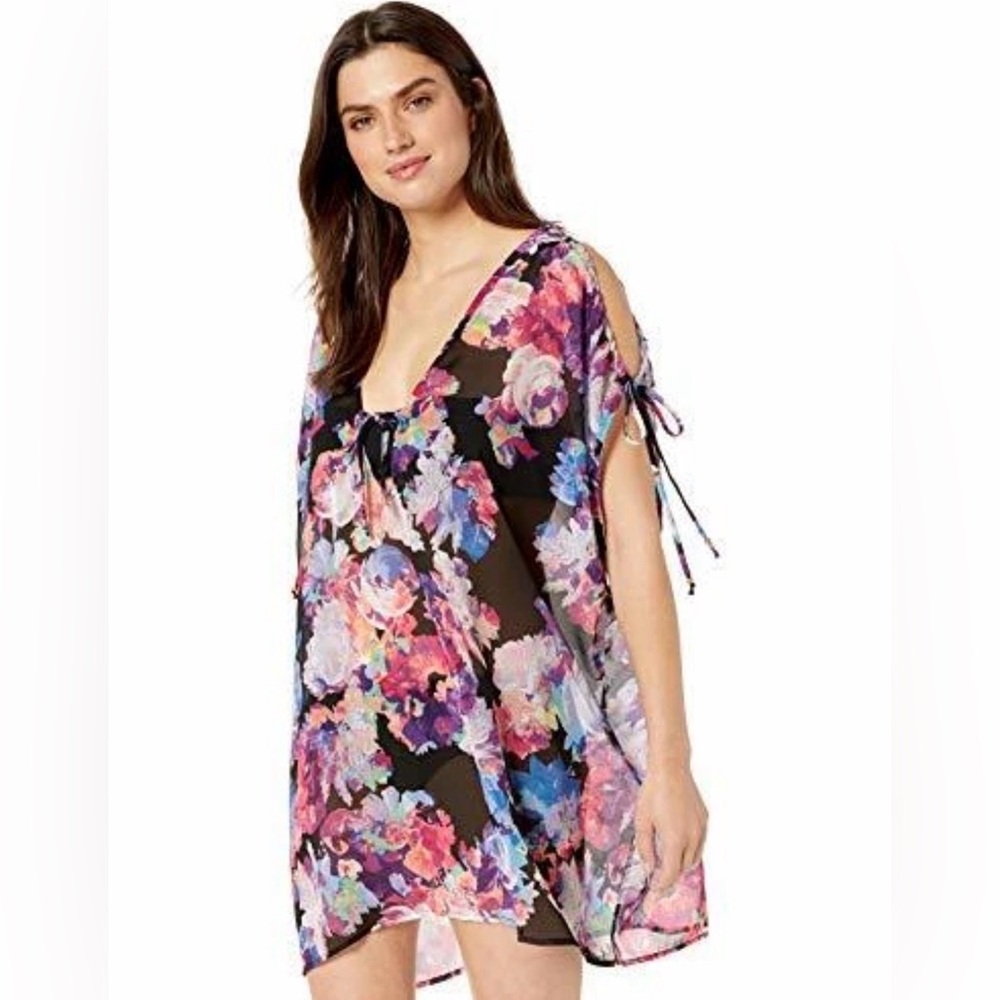 Bar III Multicolor Floral Swim Cover-Up